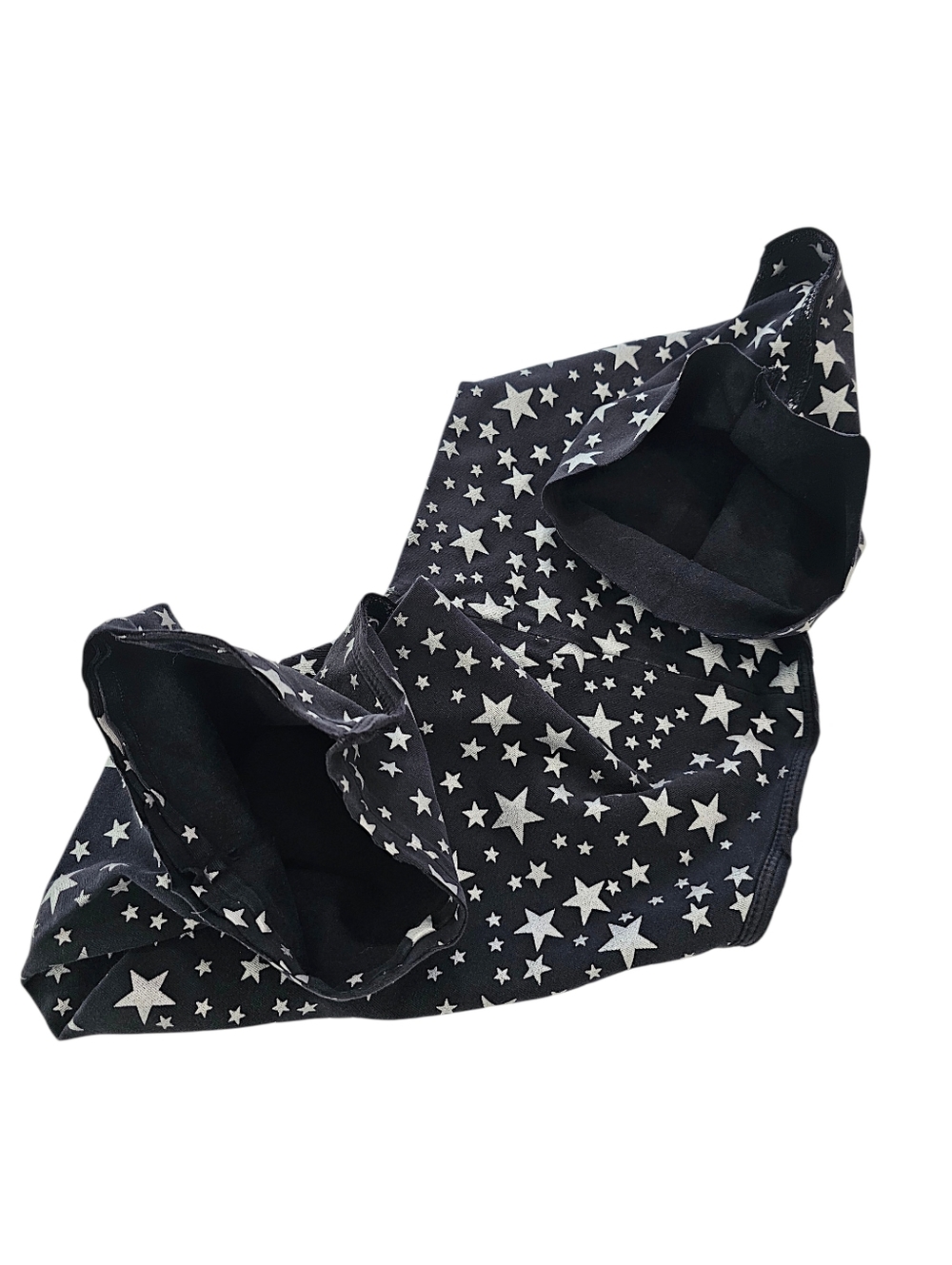 GUESS Upcycled Black Fabric with Silver Star Print - 1/2 Yard - Picture 9 of 12